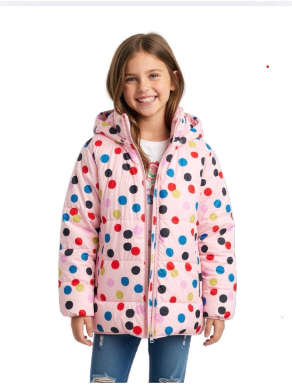 Hanna Anderson Kid’s Reversible Polka Dot Puffer Jacket
